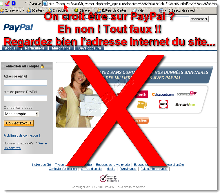  Faux site PayPal = ARNAQUE ! 
