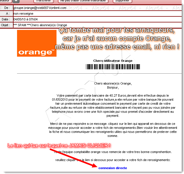  Arnaque Phishing Orange Telecom 