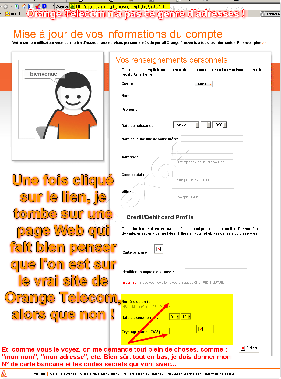  Arnaque Phishing Orange Telecom 